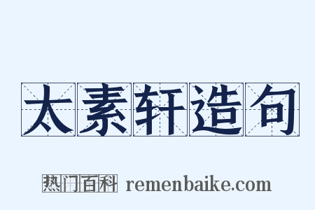 太素轩造句是什么意思的图片